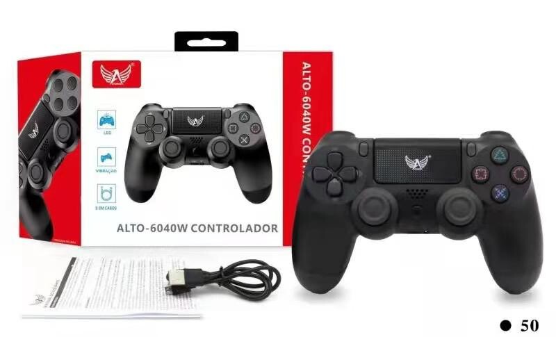 Controle Ps4 Sem Fio Preto Playstation4 Com Cabo Carregador - GRUPO VIEIRA