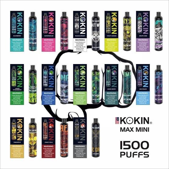 KOKIN Disposable Puff Up to 1500 Puffs Disposable Vape Pod 5% Salt NIC Vape Pen - GRUPO VIEIRA