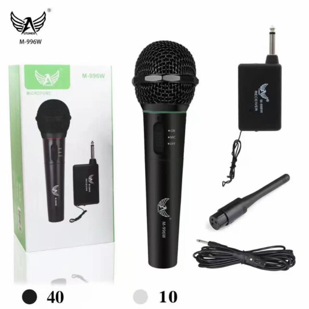 Microfone Wireless Sem Fio Vocal Festas E Palestras M-996 - GRUPO VIEIRA